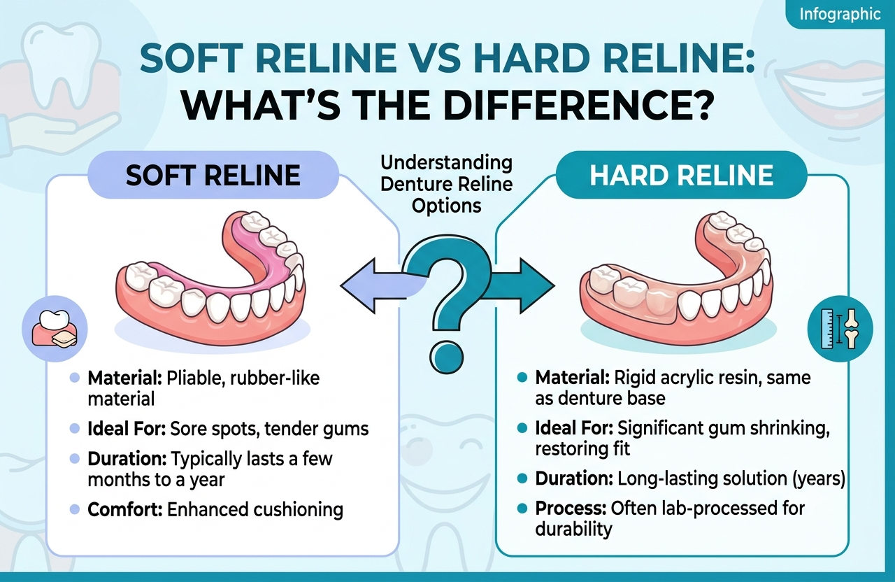 soft reline vs hard reline